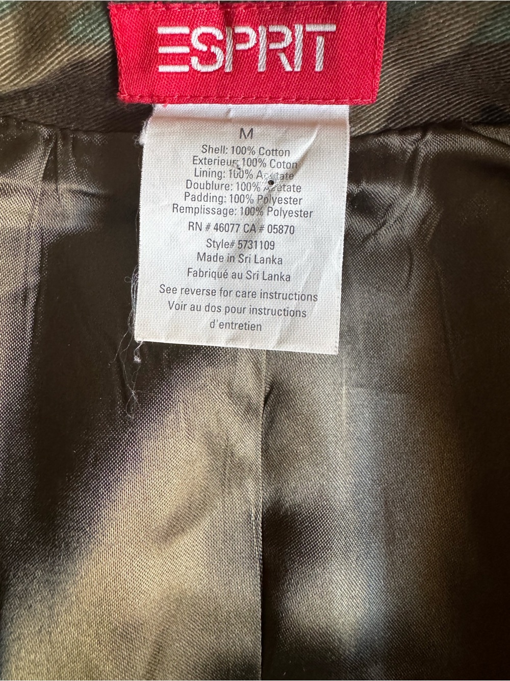 Vintage Esprit Women's Camoflauge Trench Coat in Green, Brown & Black - Picture 8 of 11